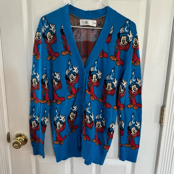 Disney 80th Anniversary Fantasia Sorcerer Mickey Button Cardigan Unisex M Rare - Picture 2 of 7